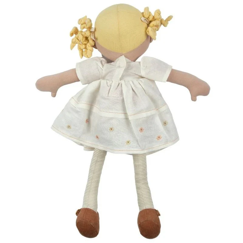 Priscy Blonde Hair Doll in White Linen Dress - Image 3