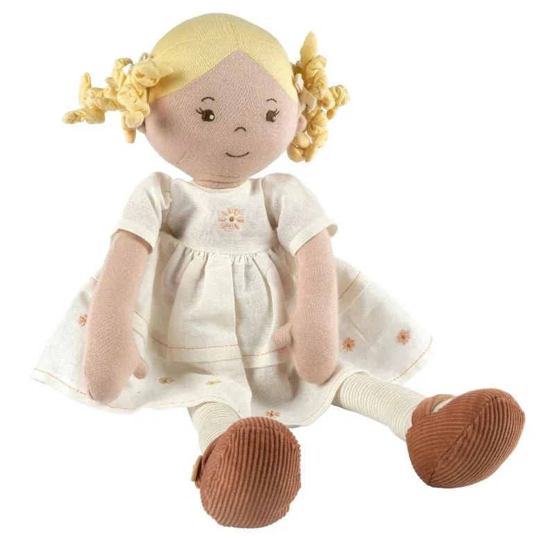 Priscy Blonde Hair Doll in White Linen Dress - Image 4