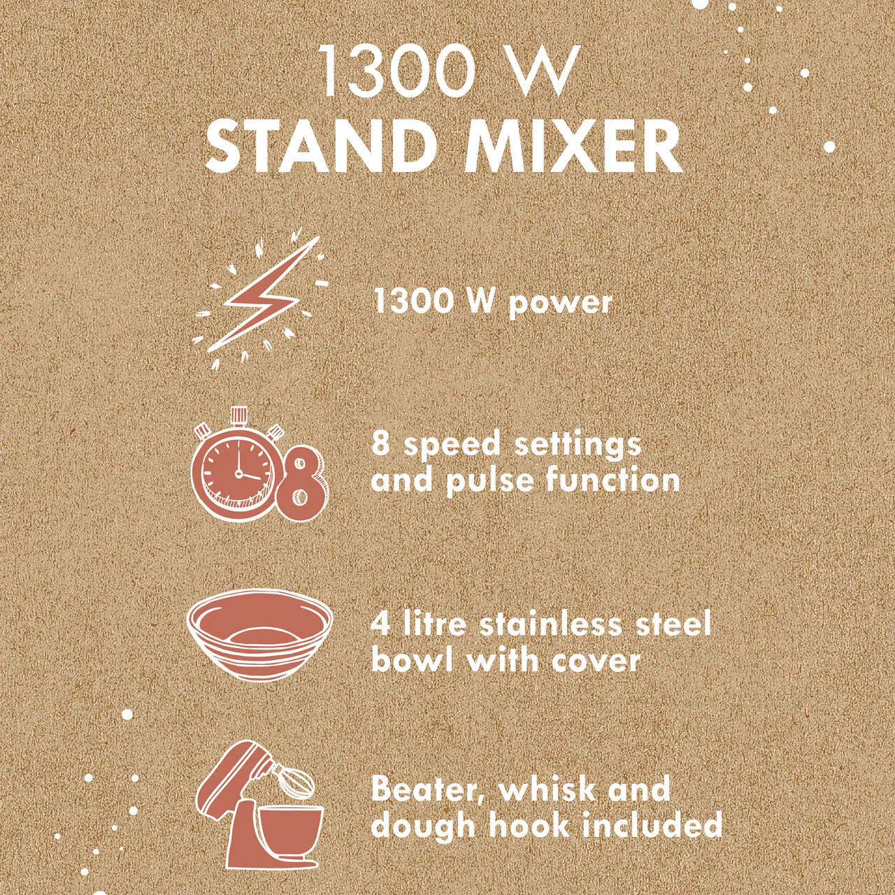 Progress Go Bake Stand Mixer 1300 W - Image 9