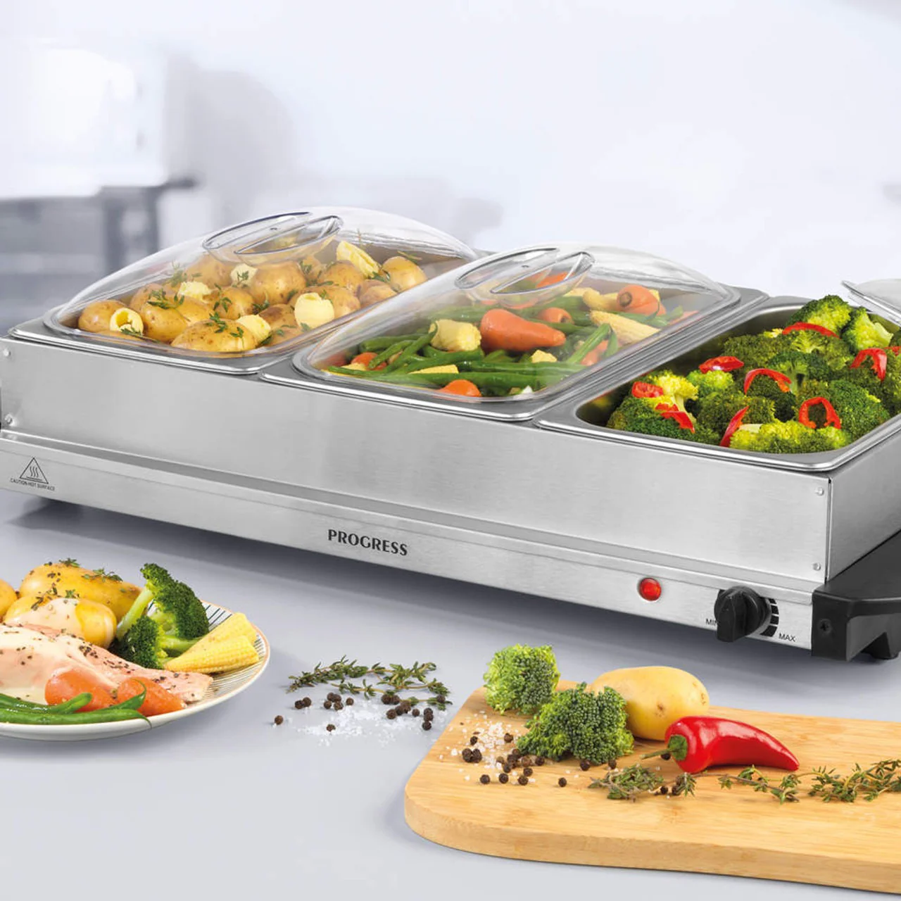 Progress Large Portable Three Food Warmer Buffet Server, 3 x 2.5L - Image 3