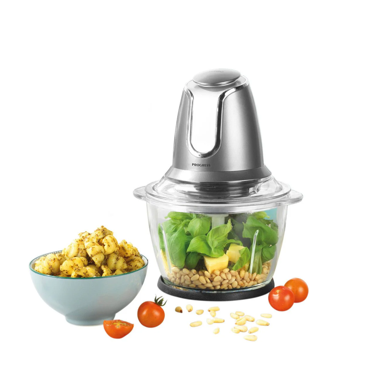 Progress Lunar Electric Glass Food Chopper, 1.2 L, Gun Metal