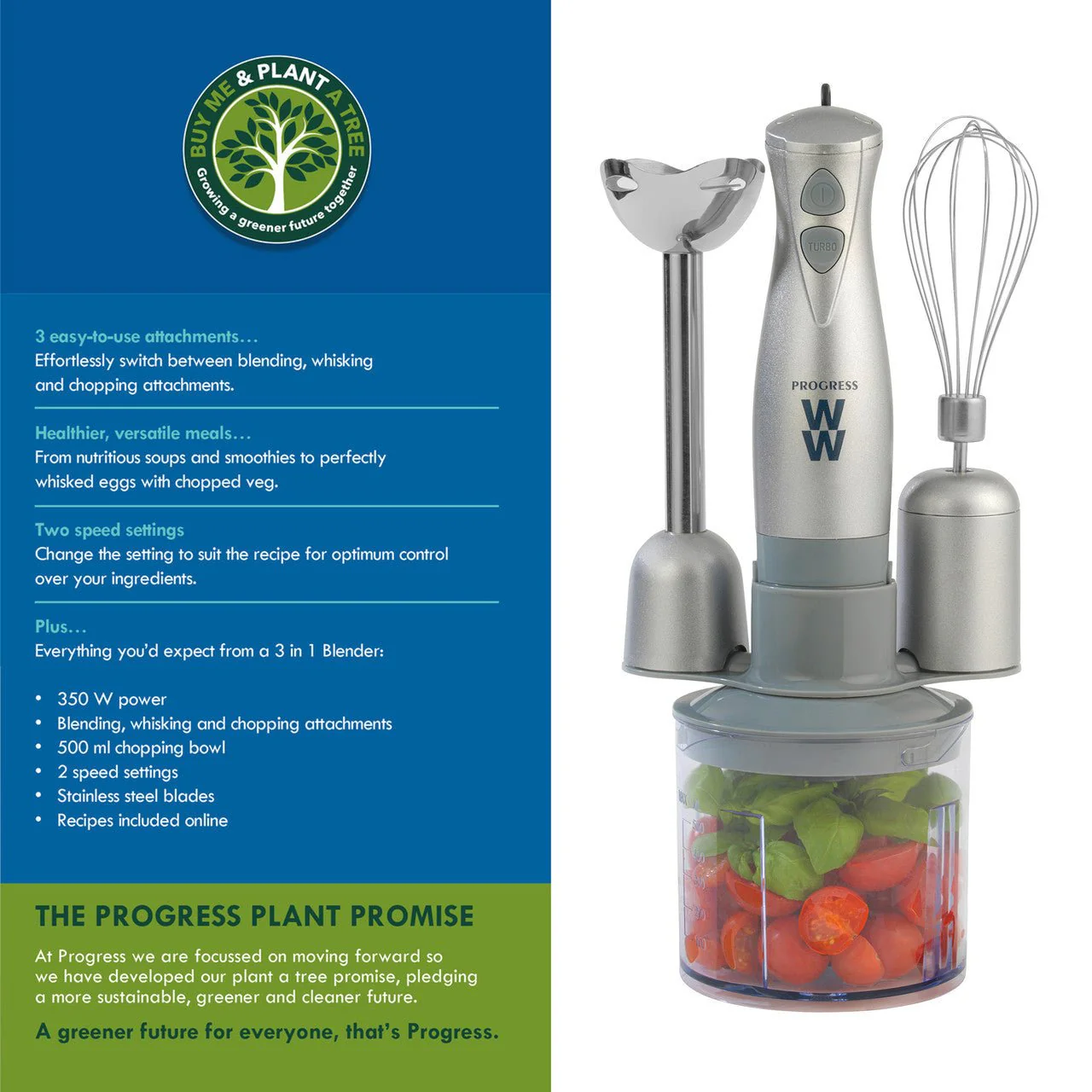 Progress Weight Watchers 3-in-1 Blender Set 500ml, 350 W - Image 6