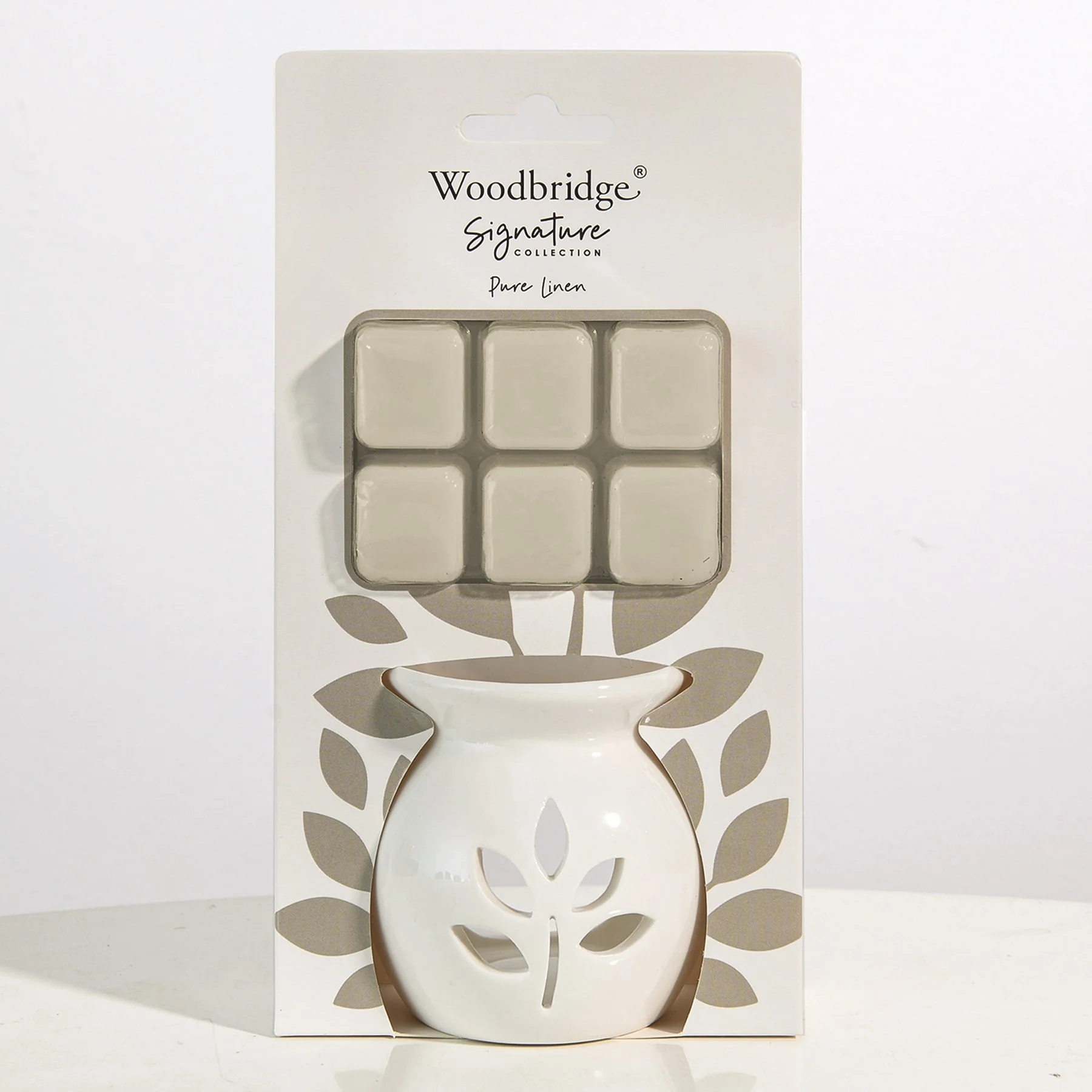 Pure Linen Wax Melt Burner Gift Set by Woodbridge