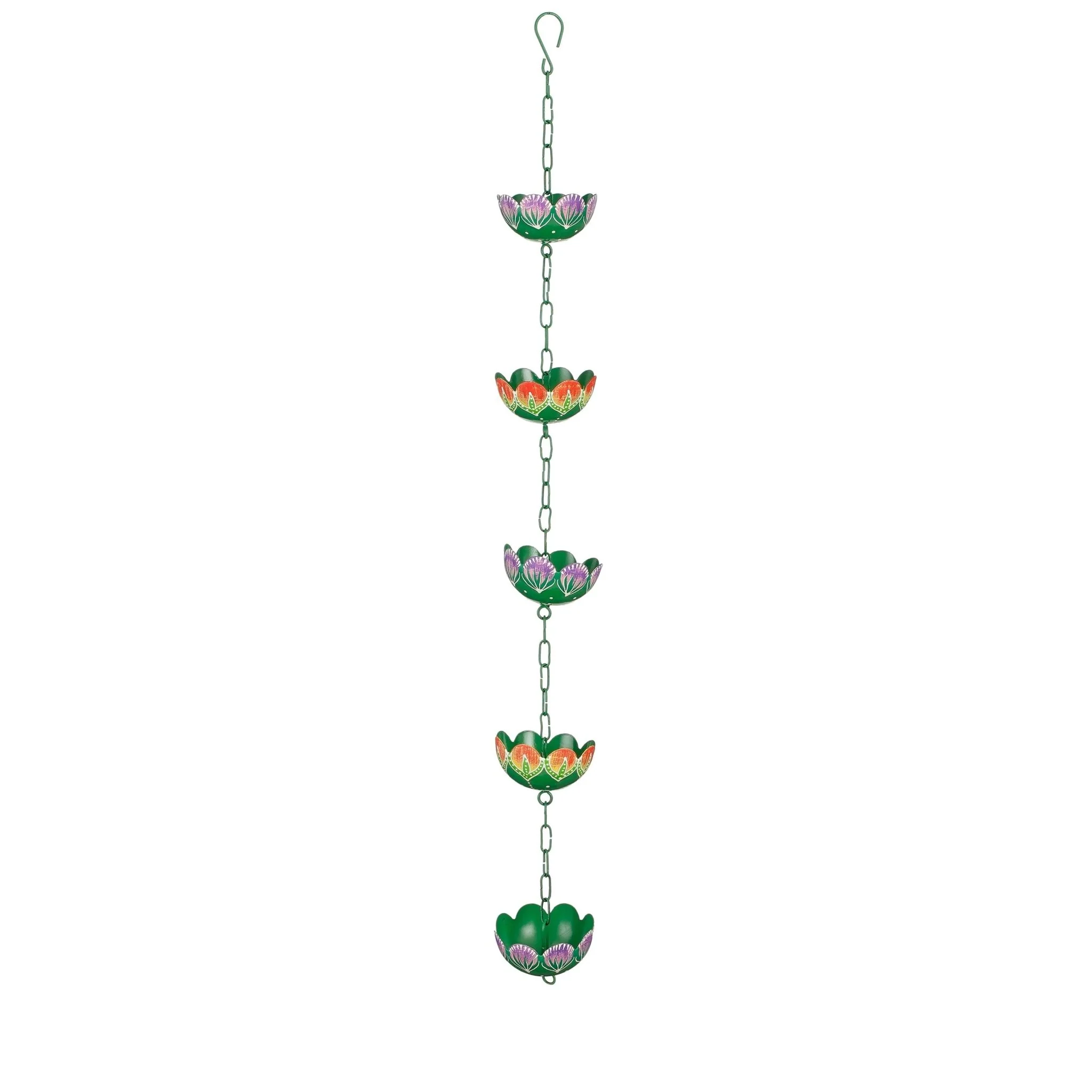 Purple Flower Rain Chain Decoration 84 x 9cm