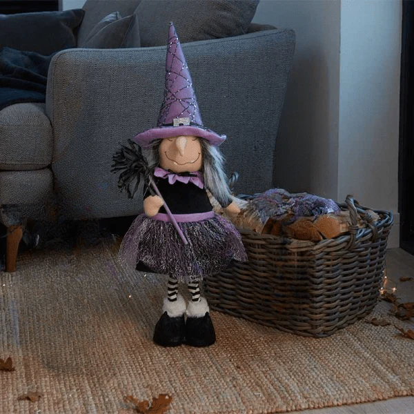 Purple Witch Halloween Decoration 60cm