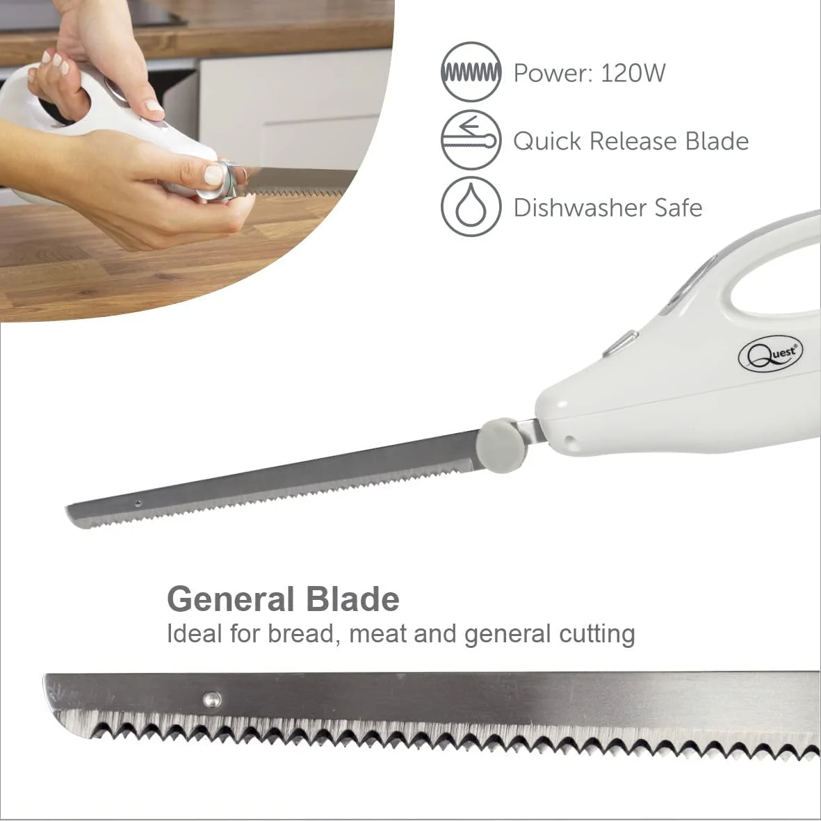 Quest Electric Knife White - Image 4