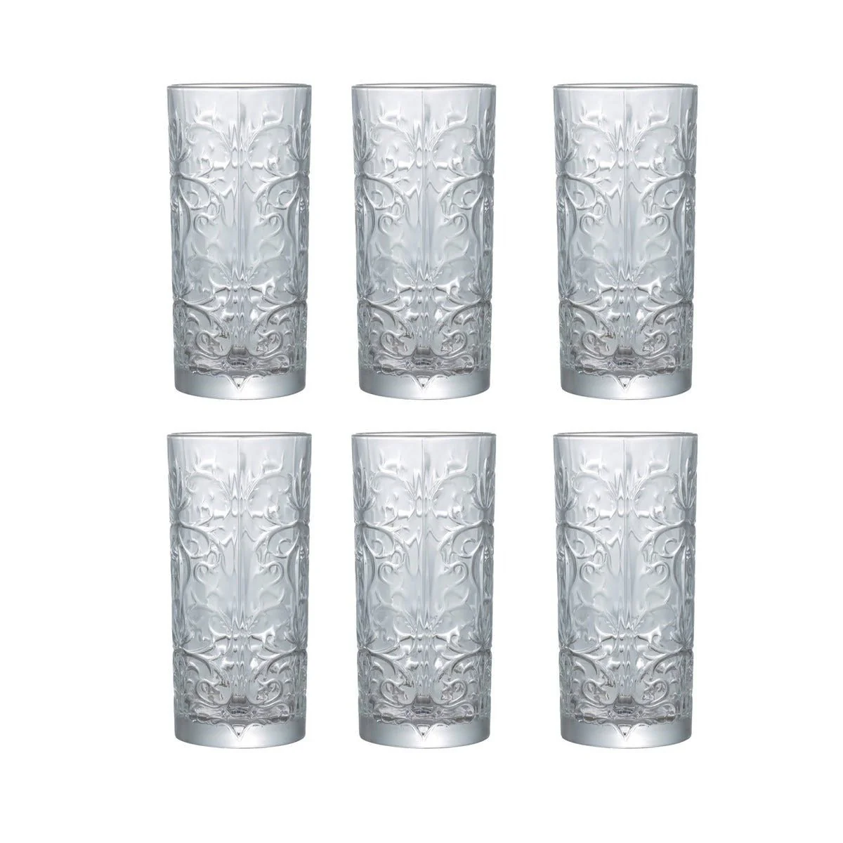 RCR Crystal Tattoo Hiball Glasses – 370ml, Set of 6