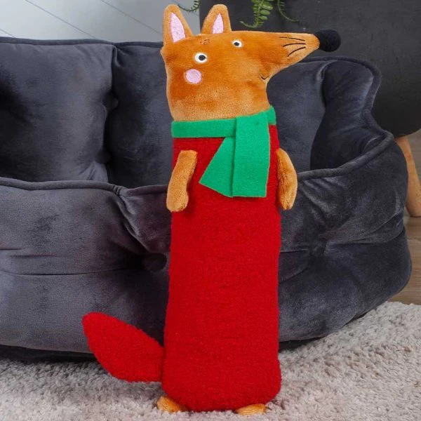 Red Fox Sausage Squeaker Pet Toy - Large - Image 2
