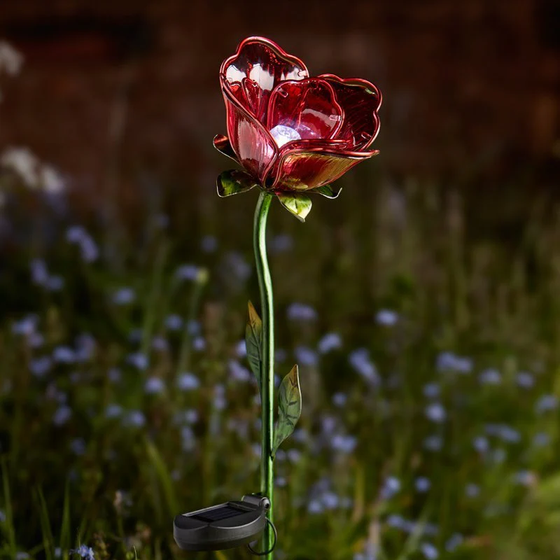 Red Rose Solar Light