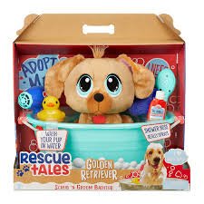 Rescue Tales Scrub 'n Groom Bathtub Playset with Golden Retriever Plush Pet Toy