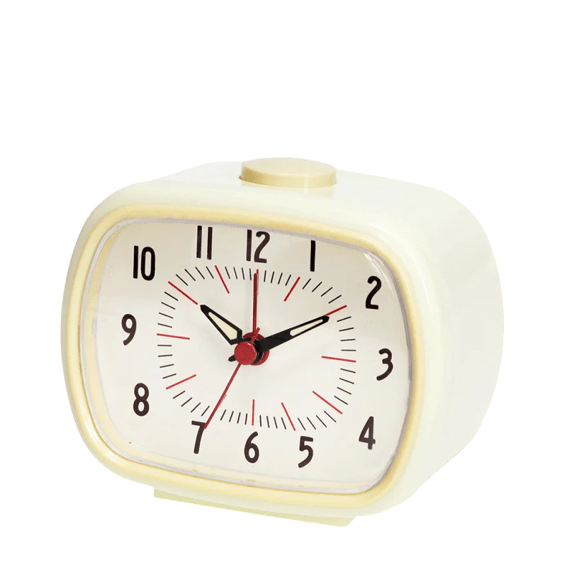 Retro Alarm Clock – Ivory White - Image 2