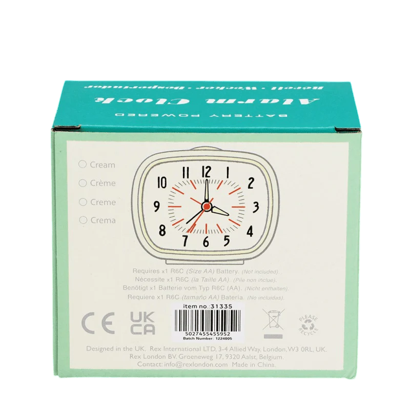 Retro Alarm Clock – Ivory White - Image 5