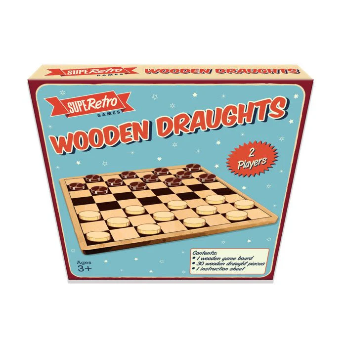Retro Wooden Draughts Game