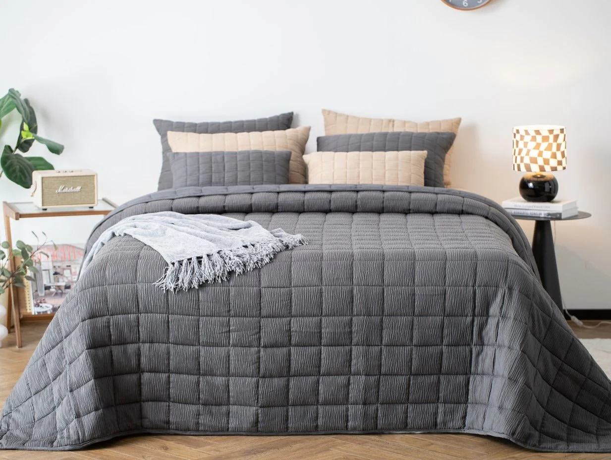 REZA - Bedspread 240x260 cm - Charcoal Grey - Image 3