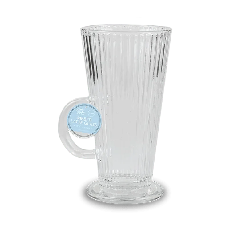 Ribbed Latte Glass 300ml