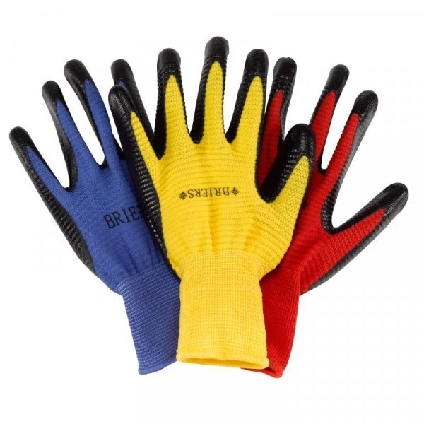 Ribbed Smart Grips Garden Gloves Triple Pack Large - Image 2