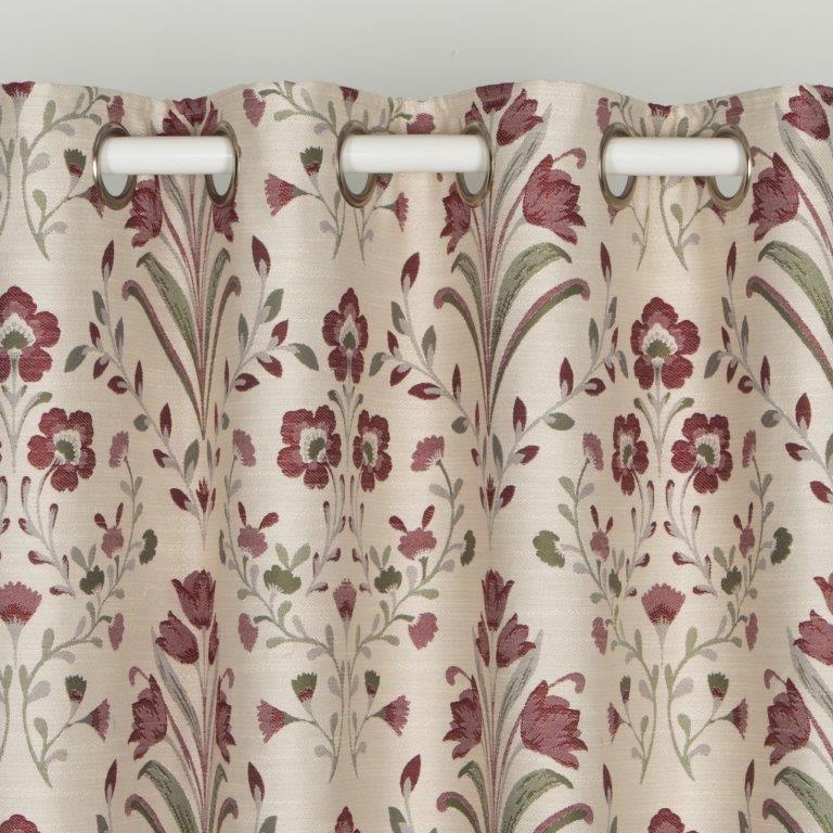 Riley 66" x 72" Lined Eyelet Curtains Raspberry - Image 2