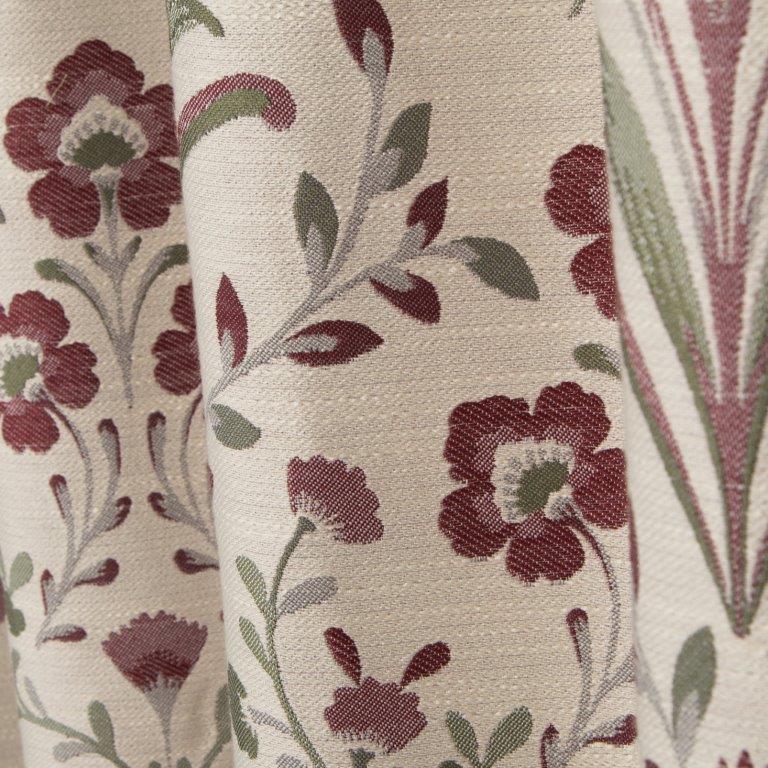Riley 90" x 90" Lined Eyelet Curtains Raspberry - Image 4
