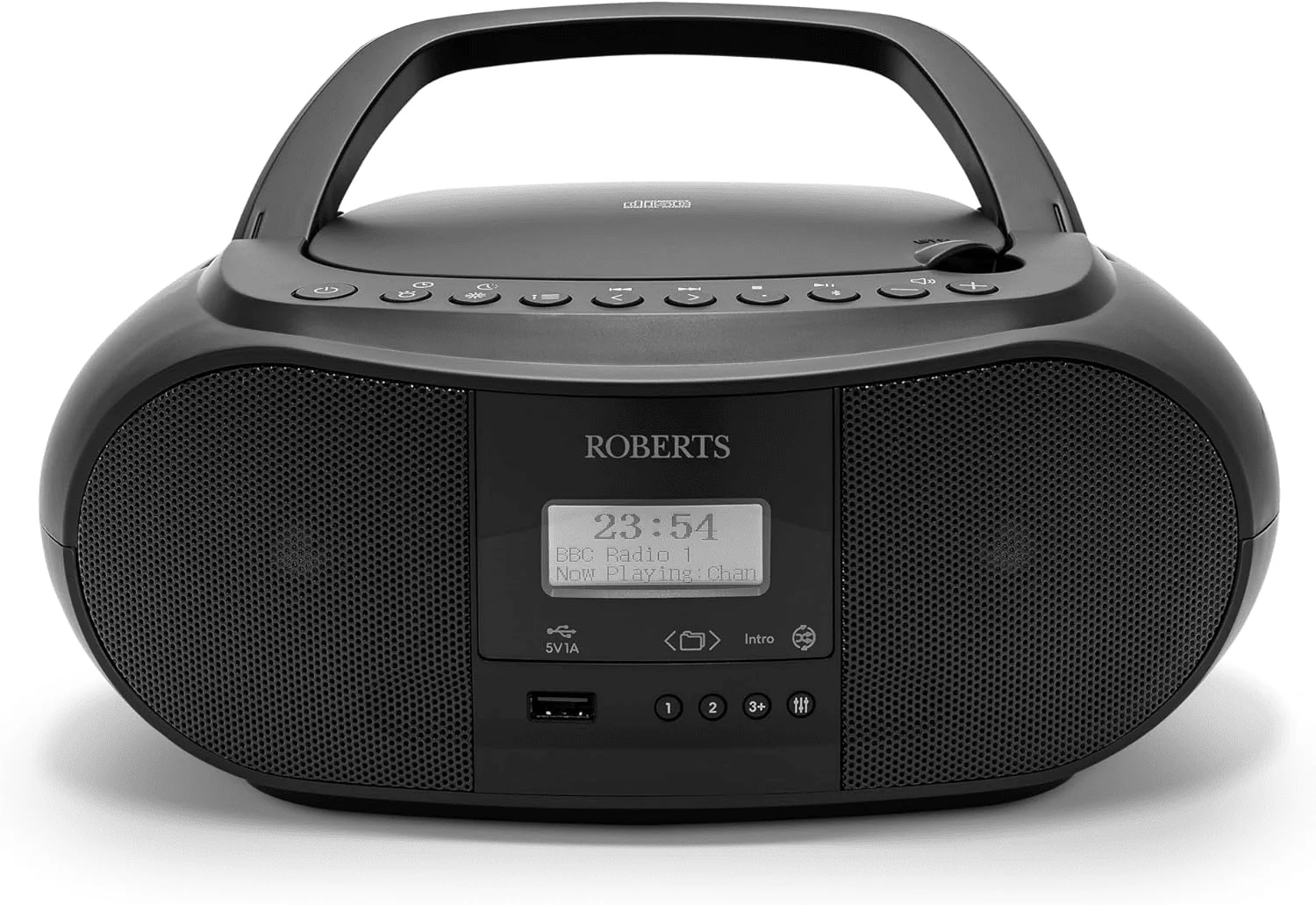 Roberts Zoombox 4 Portable Boombox With Bluetooth Black l ZOOMBOXFM4BK