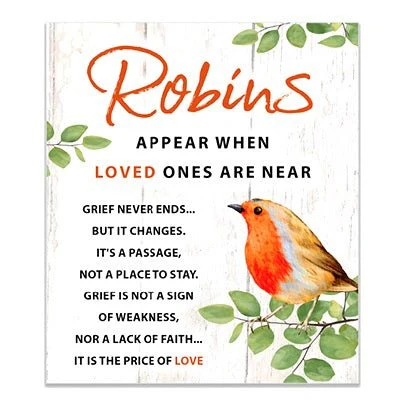 Robins Near You Porcelain Plaque