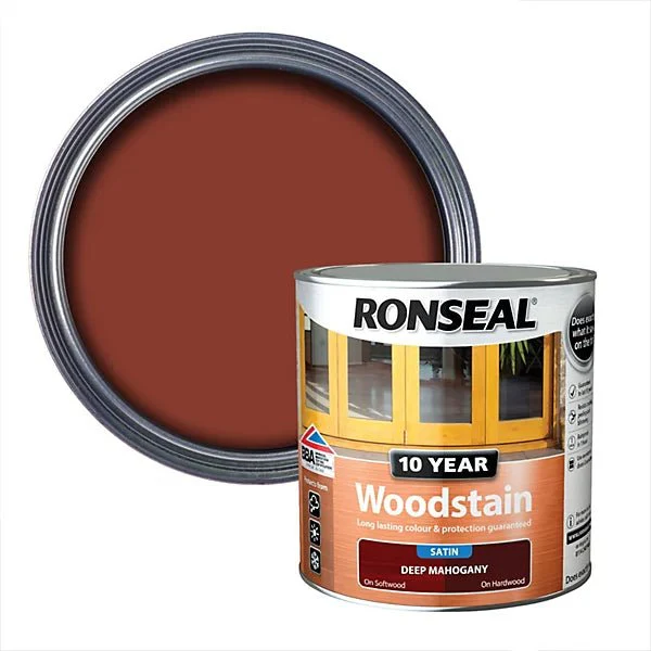 Ronseal 10 Year Woodstain - Deep Mahogany 2.5L