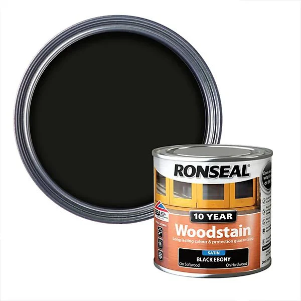 Ronseal 10 Year Woodstain - Ebony 250ml