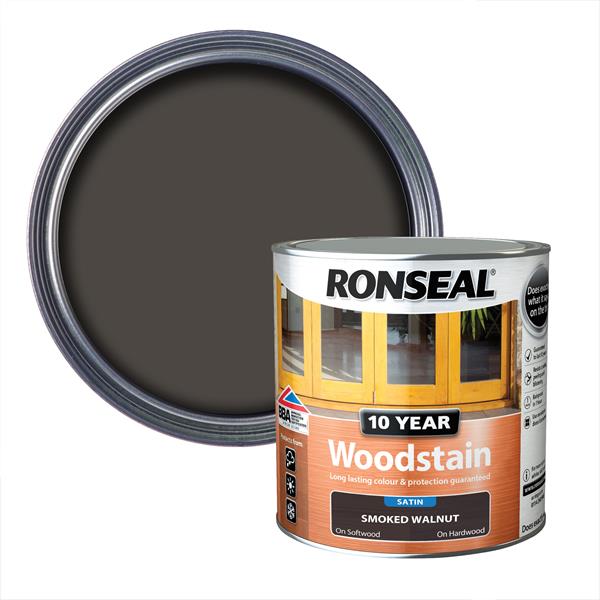 Ronseal 10 Year Woodstain - Smoked Walnut 250ml