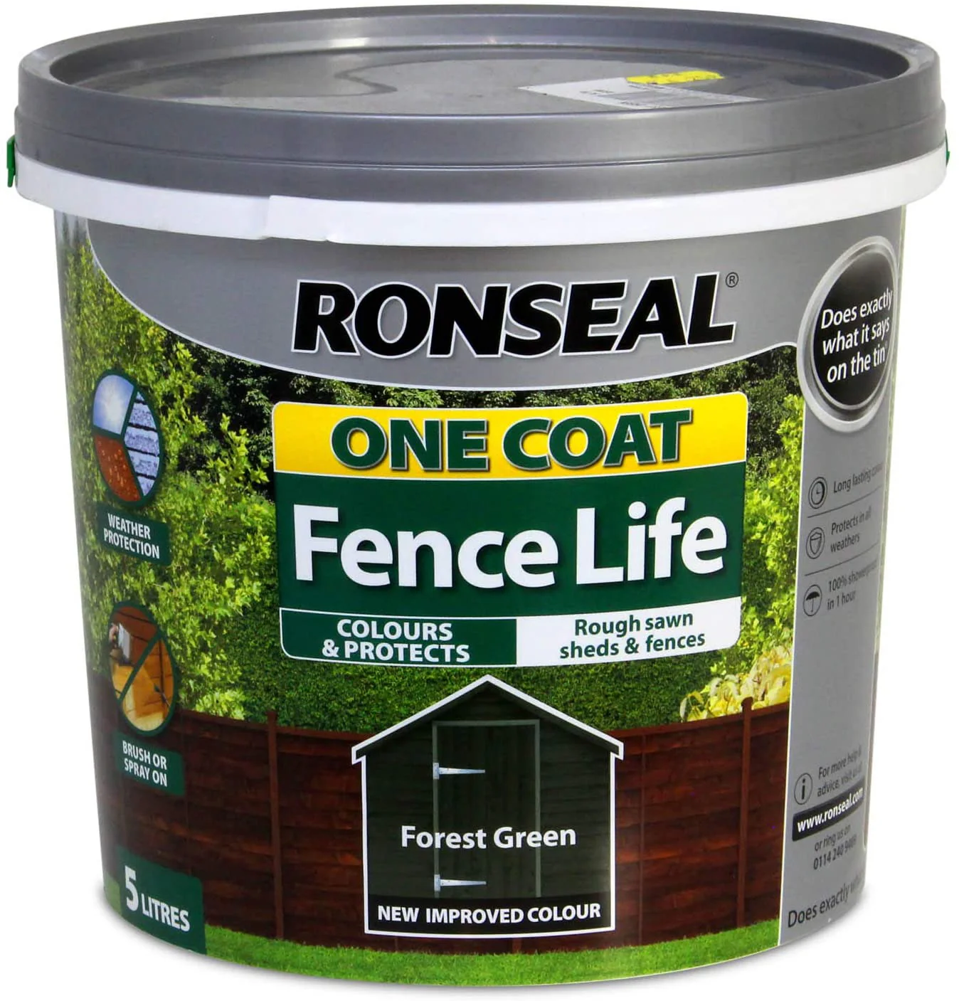 Ronseal One Coat Fencelife - 5 Litre Forest Green - Image 2