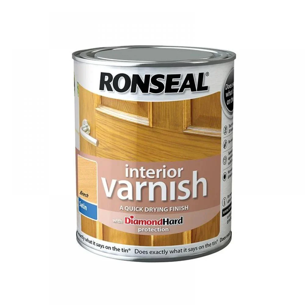 Ronseal Satin Interior Varnish - Beech 250ML