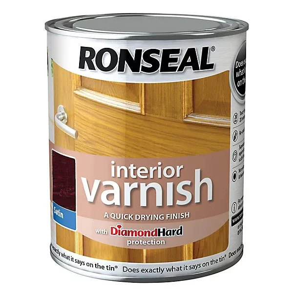 Ronseal Satin Interior Varnish - Deep Mahogany 250ML