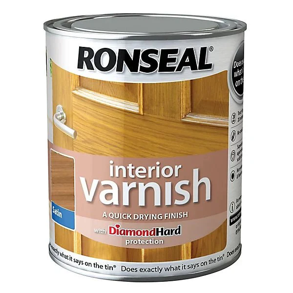Ronseal Satin Interior Varnish - French Oak 750ML