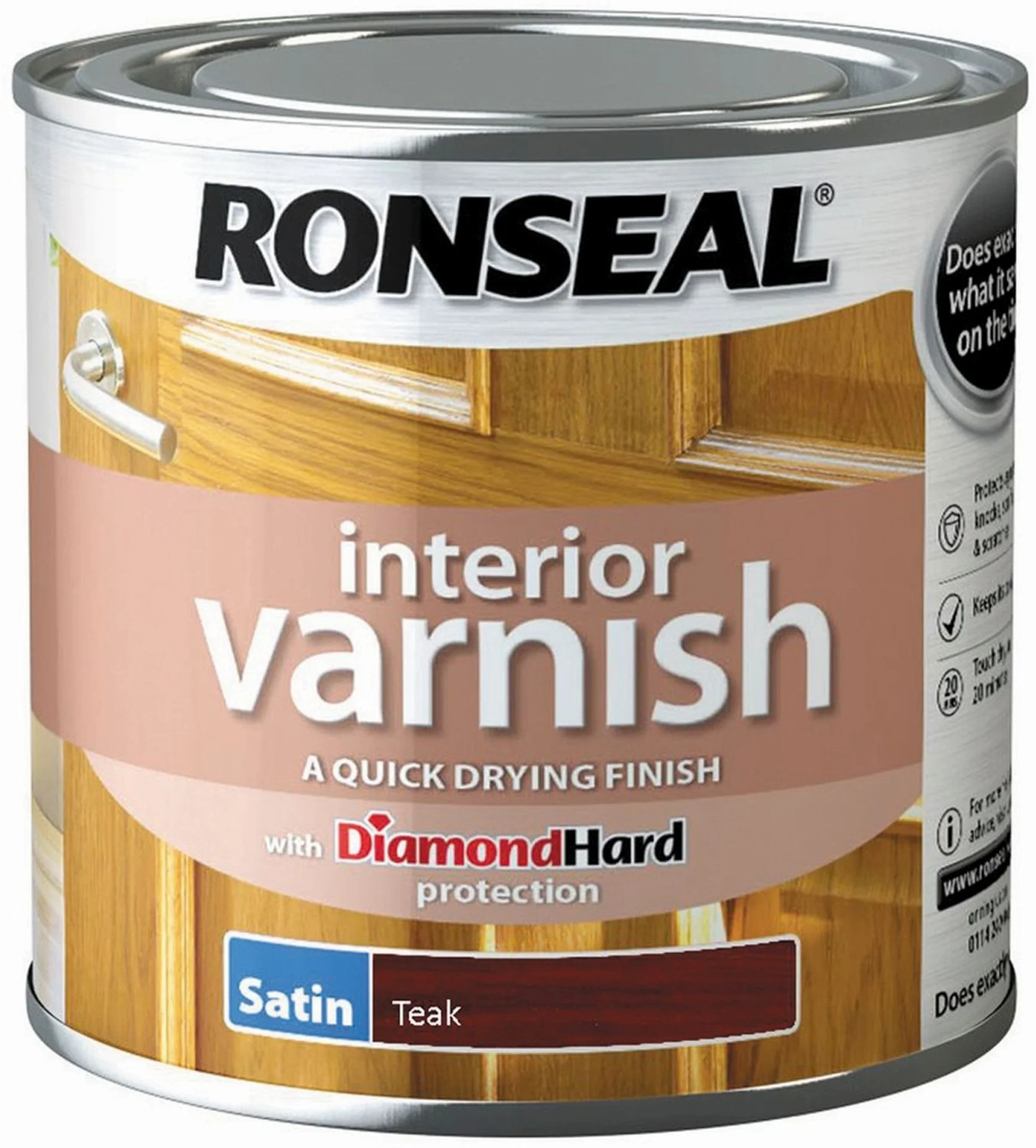 Ronseal Satin Interior Varnish - Teak 250ML
