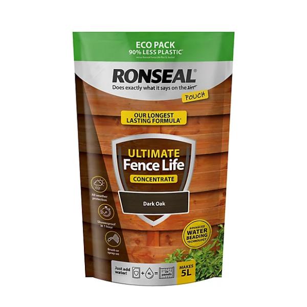 Ronseal Ultimate Fence Life Concentrate Pouch - Dark Oak 950ml