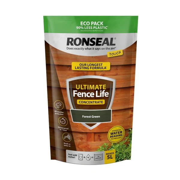 Ronseal Ultimate Fence Life Concentrate Pouch - Forest Green 950ml