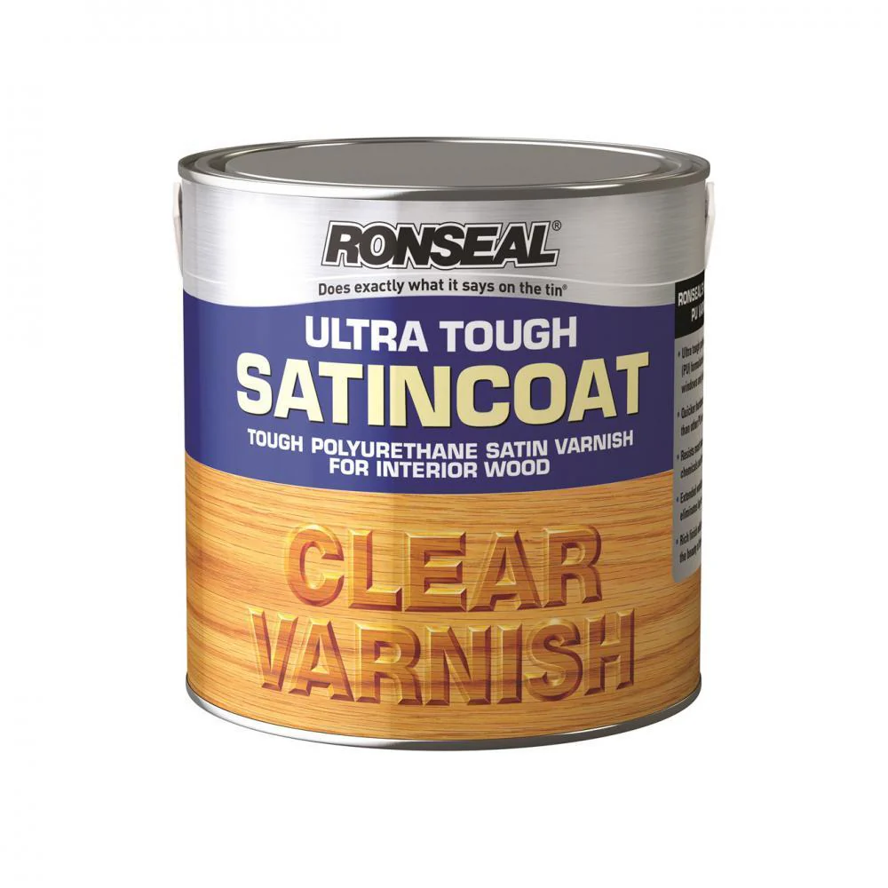 Ronseal Ultra Tough Varnish Satin - 2.5 Litre Clear - Image 2
