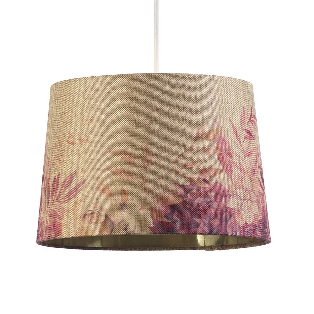 Roses Drum Ceiling Shade with Gold Inner 12" - Image 2