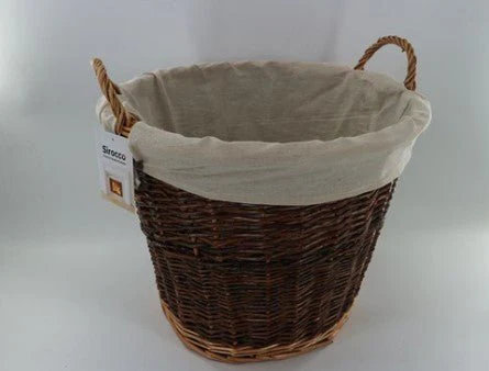 Round Willow Basket with Canvas Liner