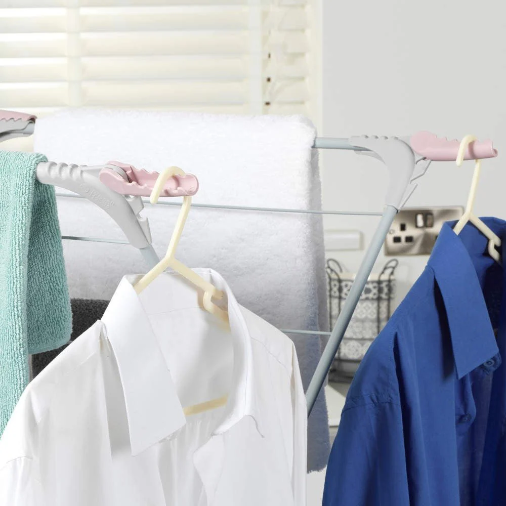 Russell Hobbs® 3 Tier Clothes Airer Pink/Grey - Image 3