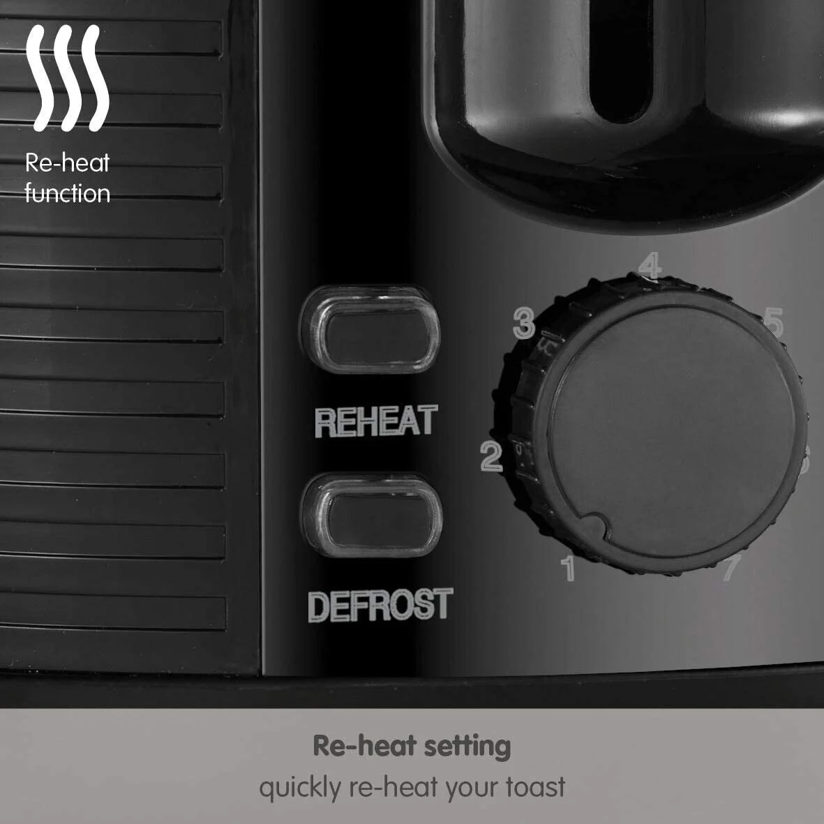 Russell Hobbs 2 Slice Groove Toaster - Black (26390) - Image 2