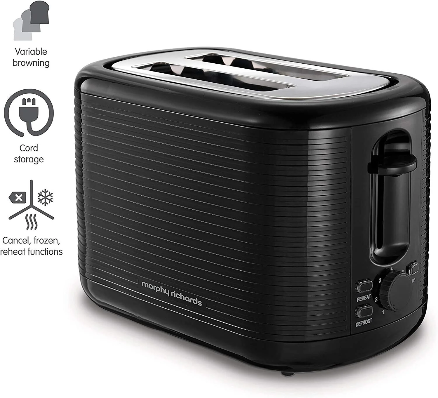 Russell Hobbs 2 Slice Groove Toaster - Black (26390) - Image 5
