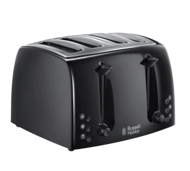 Russell Hobbs Textures Black 4 Slice Toaster | 21651