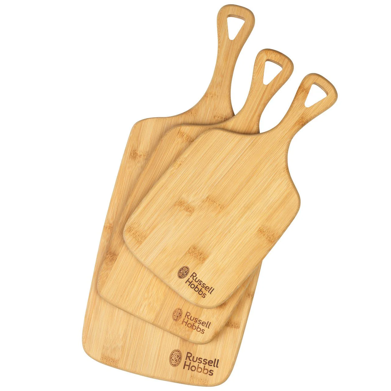 Russell Hobbs 3 Piece Bamboo Reversible Paddle Chopping Board Set - Image 3