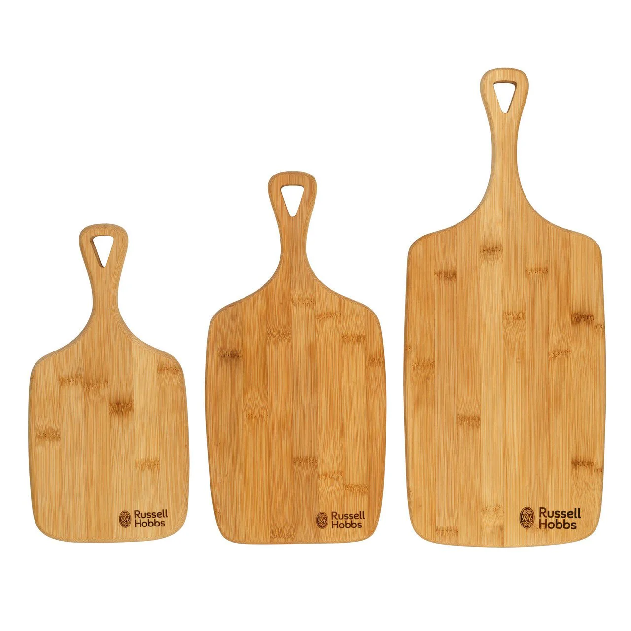 Russell Hobbs 3 Piece Bamboo Reversible Paddle Chopping Board Set - Image 4
