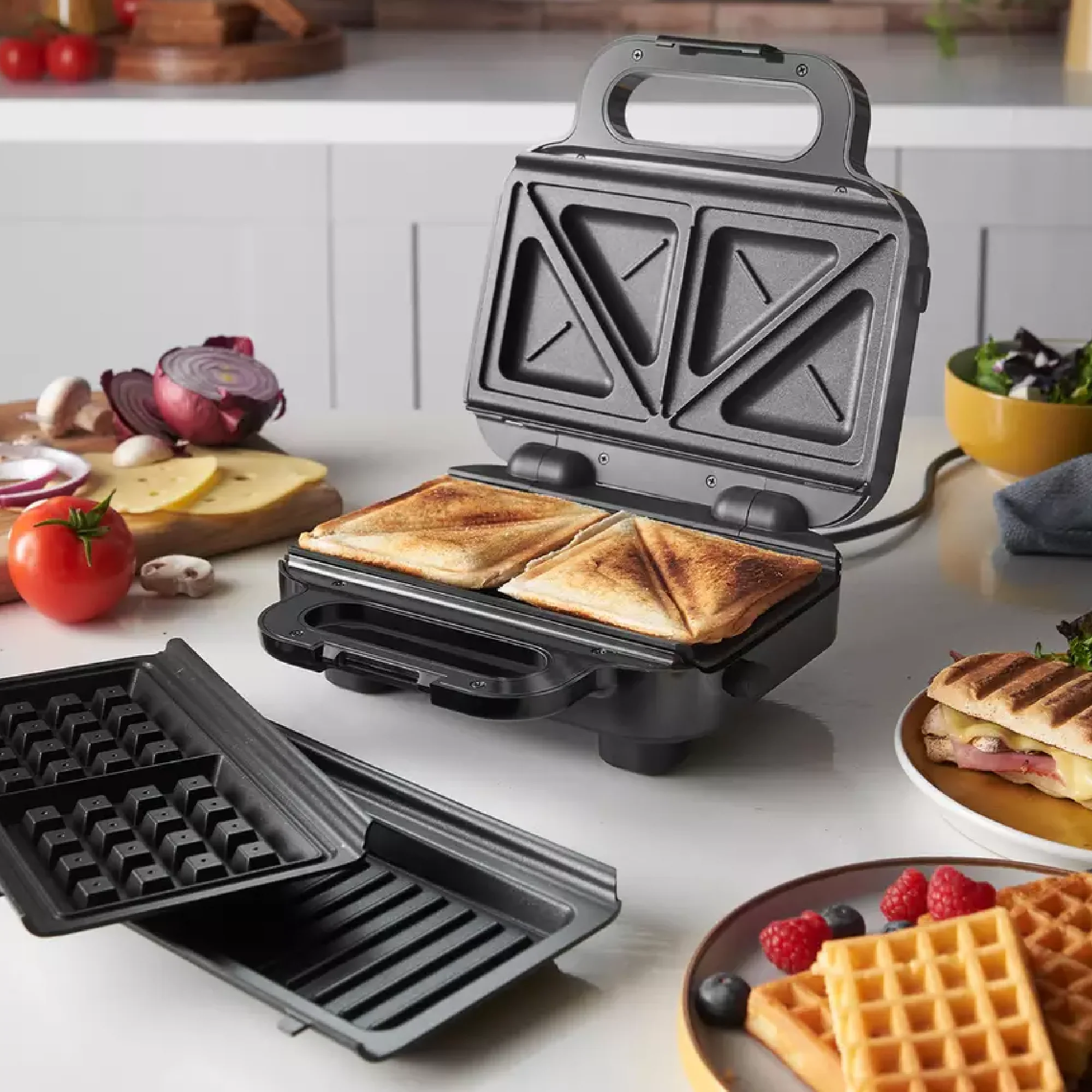Russell Hobbs Creations 3in1 Sandwich Panini & Waffle Maker - Image 3