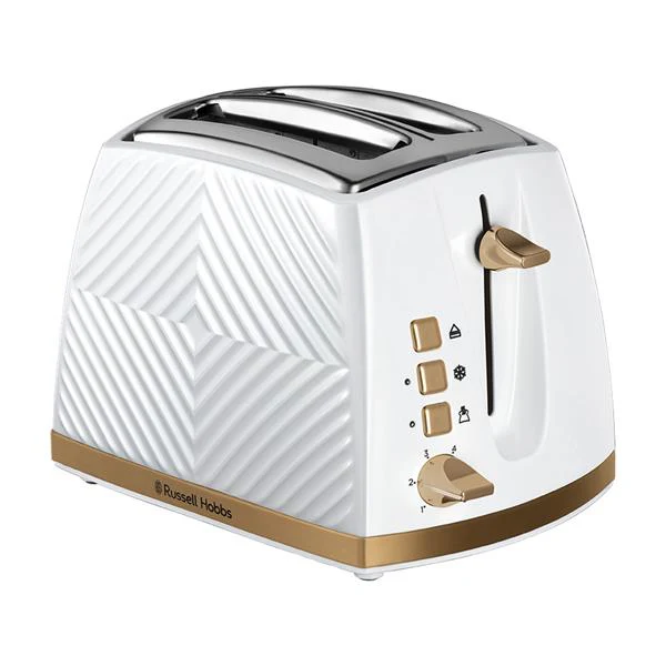 Russell Hobbs Groove 2 Slice Toaster - White | 26391 - Image 2
