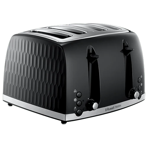 Russell Hobbs Honeycomb 4 Slice Black Toaster 26071