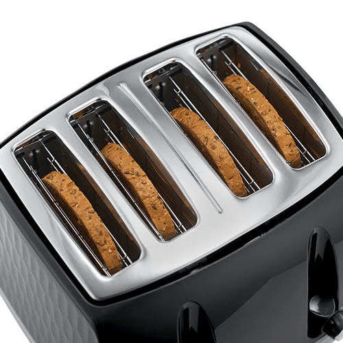 Russell Hobbs Honeycomb 4 Slice Black Toaster 26071 - Image 2