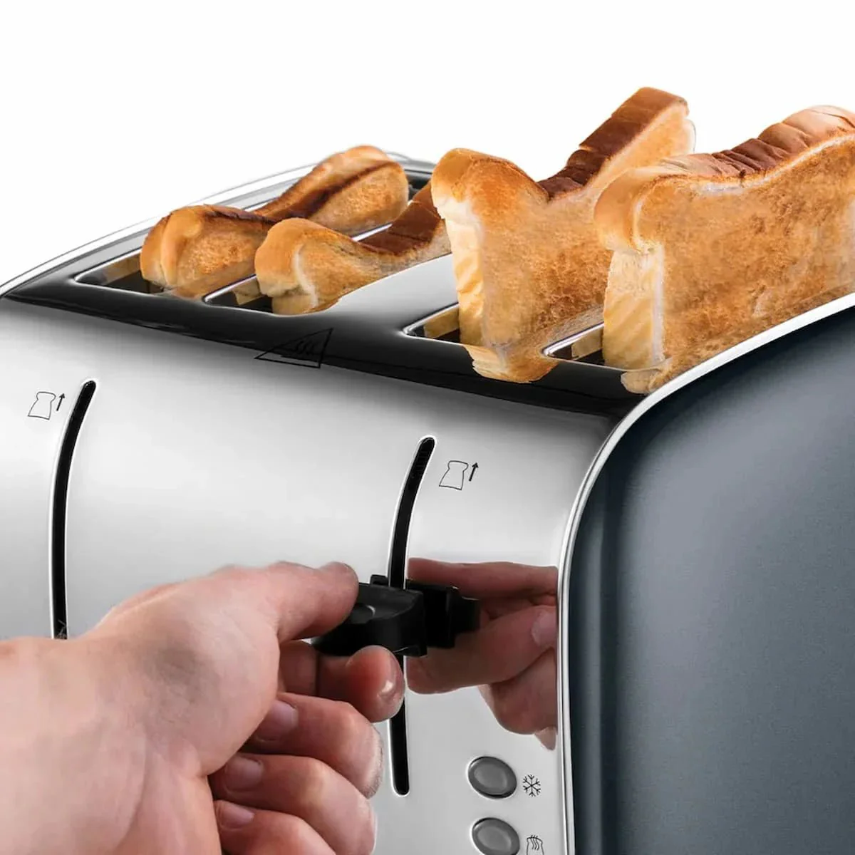 Russell Hobbs Colours Plus Grey 4 Slice Toaster 28364 - Image 2