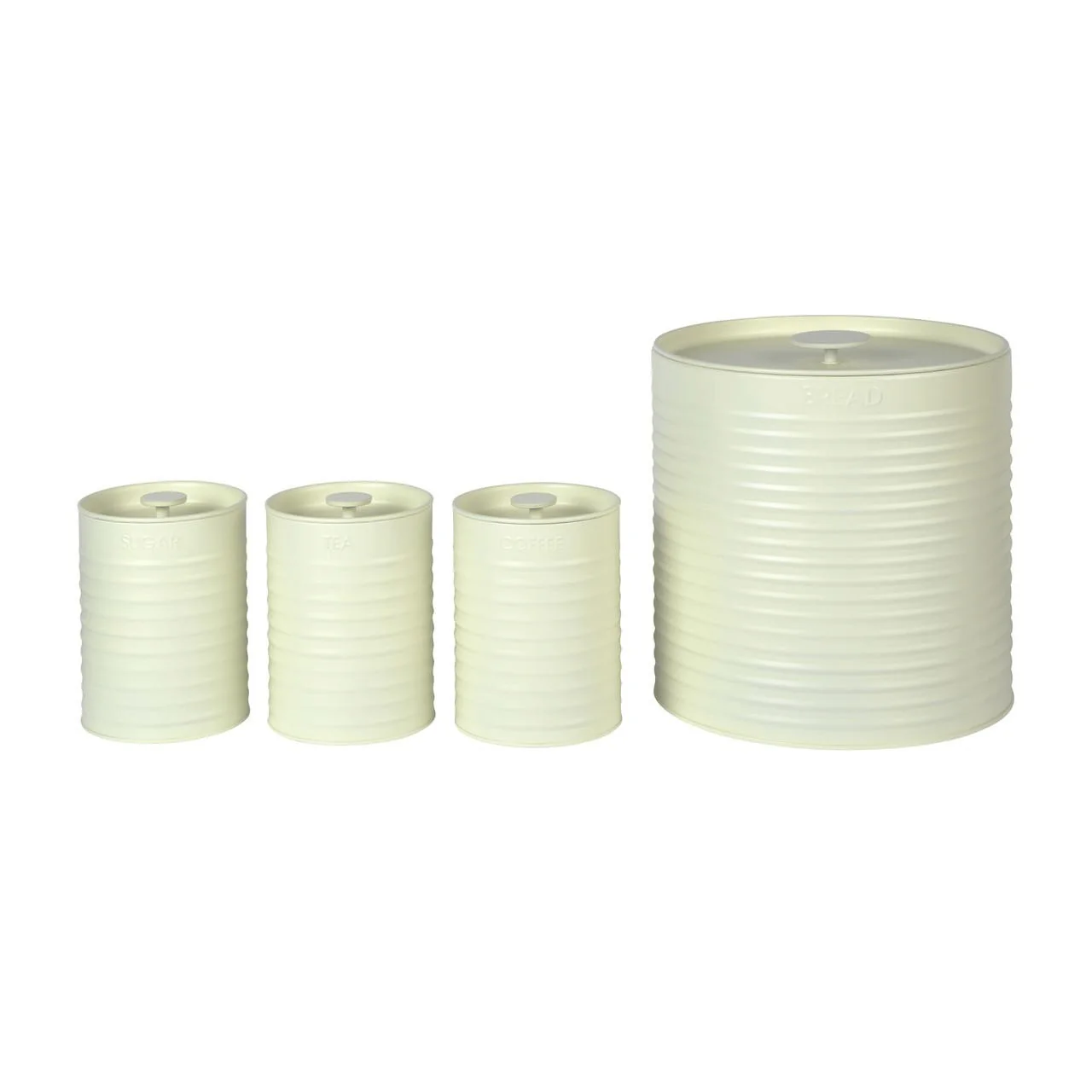 Russell Hobbs Ribbed 4-Piece Countertop Set - Cream