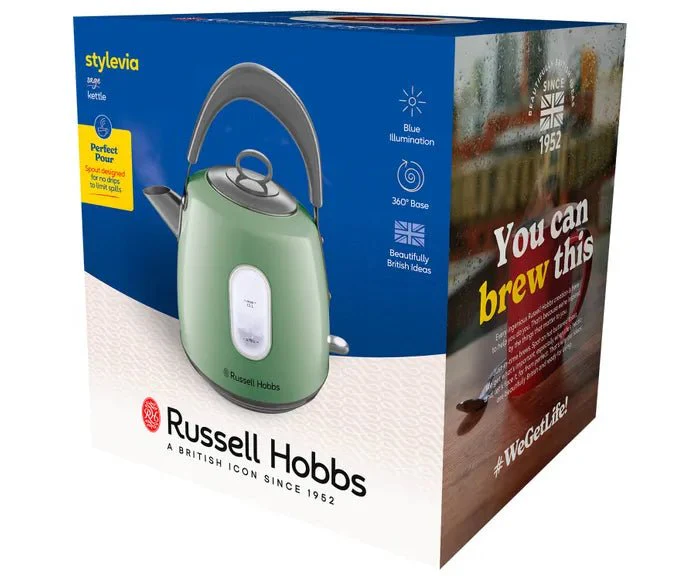 Russell Hobbs Stylevia Sage Green 1.5L Kettle - 28134 - Image 10